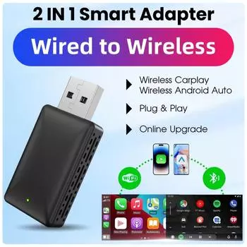 LEXXSON Mini Wireless Apple CarPlay адаптер Портативный Smart Mini Box Plug and Play BT WiFi для автомобильного радио с OEM проводным CarPlay