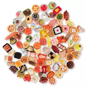 Lezalic Food Миниатюрный набор для кукольного домика с горкой Набор для готовки Еда Сладости Части Аксессуары Кукольные детали своими руками или (150г (еще 50))