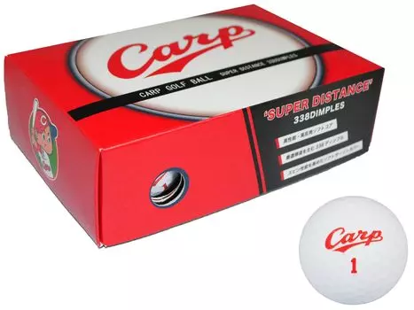 LEZAX Hiroshima Toyo Carp Golf Balls, Pack of 6, White, HCBA-3755