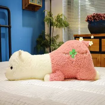 Лежачая версия куклы альпаки, детская подушка для сна, мультяшная милая плюшевая игрушка 55cm розовый
