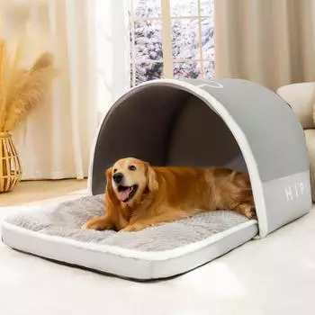 Лежак для глубокого сна для собак, теплая будка для собак на осень и зиму, будка для собак средних и крупных пород, золотистый ретривер, юрта для больших собак, палатка для домашних животных, будка для животных M (55 * 40 * 35cm )
