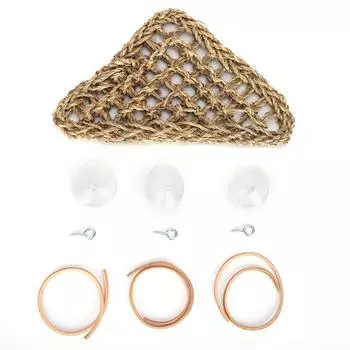 Лежак для рептилий Треугольный шезлонг Ящерица Натуральные травяные волокна Гамак для рептилий Easy InstallMedium M(59cm / 23.2in Long)