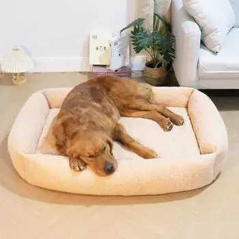 Лежак для собак на все времена года Лежак для собак больших собак Съемный и моющийся диван для домашних животных Зимний теплый коврик для золотистого ретривера S: 53 * 46 * 15CM
