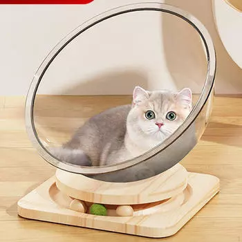 Лежак-капсула для кошек для мелких домашних животных с трекболами и местом для гнездования XL