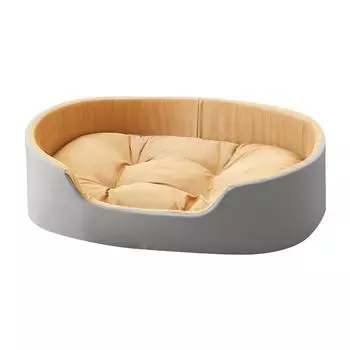 Лежанка для маленьких и средних собак и кошек, моющаяся делюкс, нескользящее дно, высокие и низкие бортики, со съемным универсальным матрасиком, не прилипает шерсть S светло-коричневого