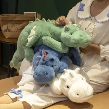 Лежащий маленький летающий дракон плюшевая игрушка большой милый динозавр кукла подушка для сна тканевая кукла кукла подарок 90CM0.52kg