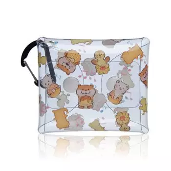 Лежащий прозрачный чехол для аксессуаров из нержавеющей стали с карабином для наушников, мини-сумка для хранения AirPods, чехол для аксессуаров для поездок на работу или в школу, милый