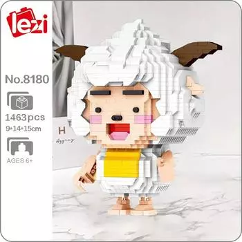 Lezi 8180 Lazy Smart Sheep Stupid Wolf мультфильм животных монстр домашнее животное 3D мини алмазные блоки кирпичи строительные игрушки для детей без коробки