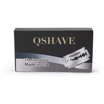 Лезвие для безопасной бритвы Qshave IT, прямая бритва, титановое лезвие, классическое безопасное лезвие с двойной кромкой, сделано в США, 100 лезвий серебряный