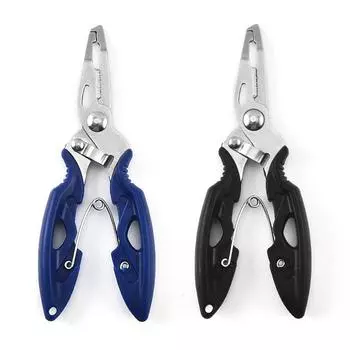 Лезвие из нержавеющей стали с ручкой из термопластичной резины, мини-щипцы для рыбалки, щипцы для рыбалки на открытом воздухе, ножницы для лески из полиэтилена, дорожный зажим для рыбалки синий