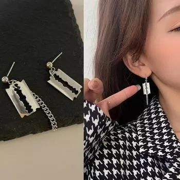 Лезвие из сплава, кулон-кольцо, серьги с кисточками для женщин, девочек, мужчин, панк-шарм, хип-хоп, мужские украшения для ушей, вечерние подарки