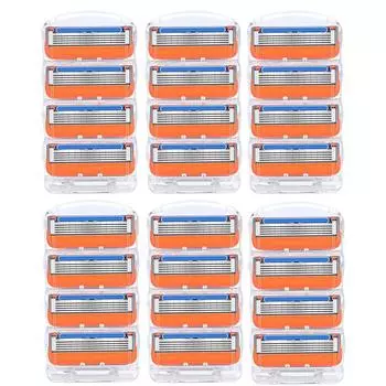 Лезвия для бритья для Fusione 5, кассеты для бритвы для лица, лезвие для прямой бритвы, чехол для бритья бороды, сменные головки для мужчин 4Blades оранжевый