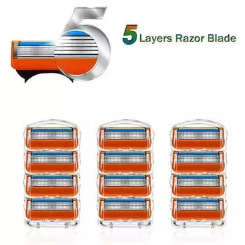 Лезвия для бритья для Fusione 5, кассеты для бритвы для лица, лезвие для прямой бритвы, чехол для бритья бороды, сменные головки для мужчин