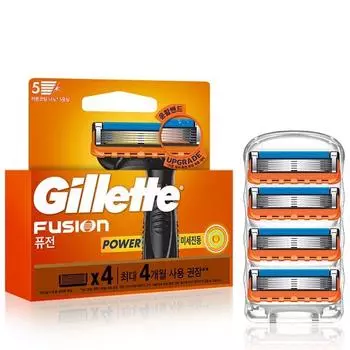 Лезвия для бритвы Gillette 2024 Fusion Power, упаковка из 4 шт., 1 шт., корейское лезвие для бритвы