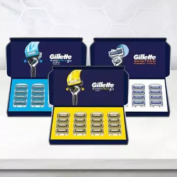 Лезвия для бритвы Gillette большой емкости, 16 шт. (желтый/холодный/скинтек), Корейская мужская популярная косметика 16 packs of paint