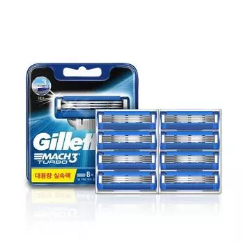 Лезвия для бритвы Gillette Mach3 Turbo, 8 упаковок, 1 шт., корейское лезвие для бритвы