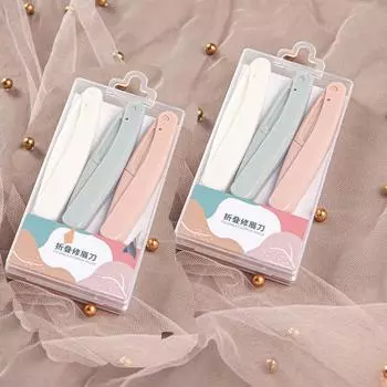 Лезвия для подравнивания женщин складной триммер для бровей бритвенный набор бритва для бровей скребок для волос на лице 3PCS