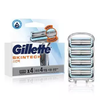 Лезвия для ручной бритвы Gillette 2024 Skintech, 4 шт., 1 шт., корейское лезвие для бритвы