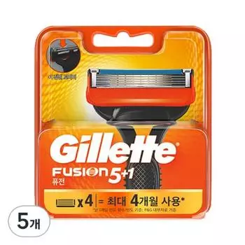Лезвия для ручной бритвы Gillette Fusion, 4 в упаковке, 5 штук, корейские лезвия