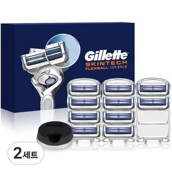 Лезвия для ручной бритвы Gillette Skintech, 10 упаковок + подставка для бритвы, 10 упаковок, 2 набора, корейские лезвия для бритвы