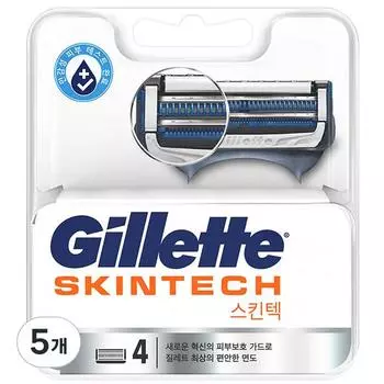 Лезвия для ручной бритвы Gillette Skintech, 4 упаковки, 5 штук, корейские лезвия для бритвы