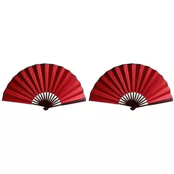 LF # 10-дюймовый складной веер из шелковой ткани DIY веер для рисования свадебное украшение дома (красный