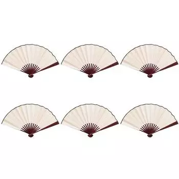 LF # 10-дюймовый складной веер из шелковой ткани DIY веер для рисования свадебное украшение дома (Бей