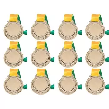 LF # 2-дюймовый серебряный приз с круглой лентой на шее для конкурсной вечеринки (откалываться)