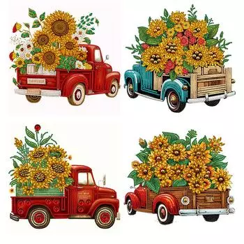 LF# 2pcs 5D DIY Partial Special Shaped Drill Diamond Painting Kit Car Decoration GSYX192 GSYX195