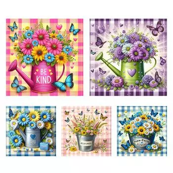 LF# 5D DIY Полный Круглый Дрель Алмазная Картина Цветок Набор Домашнее Украшение Искусство Ремесло v6667