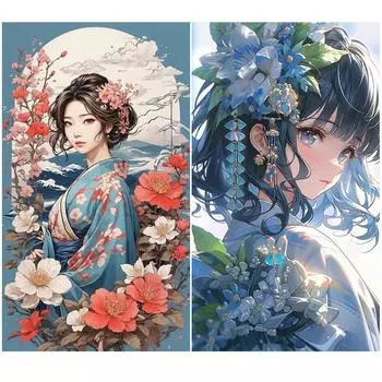 LF# 5D DIY Полный Круглый Дрель Частичный AB Алмазный Набор Для Рисования Девушка Искусство Декор Ремесло ZQS3594