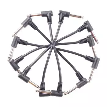 LF# 6Pcs 6.35mm гитарный соединительный кабель экранированный аудиокабель под прямым углом для гитары B