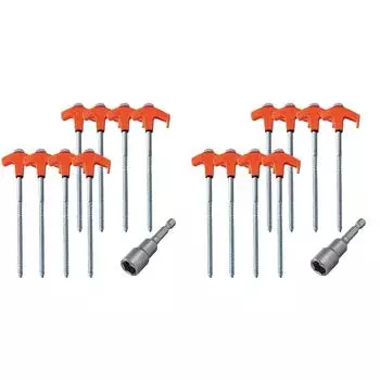 LF# 8 шт. Металлические шипы для палаток с шестигранным шурупом для кемпинговых палаток (оранжевый)