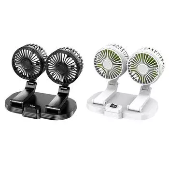 LF# Desk Fan Dual Head Car Cooling Fan Personal Fan for Car SUV RV Truck Home Of чёрный