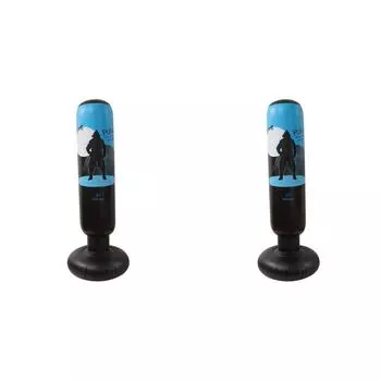 LF# Inflatable Punching Bag Practice Target Columns Boxing Bag for Kids and Adul