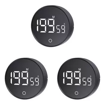 LF# Магнитный светодиодный цифровой кухонный таймер Электронный таймер обратного отсчета для приготовления пищи (черный