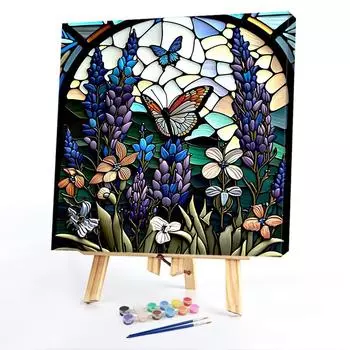 LF# Набор для рисования по номерам на холсте DIY Картина маслом Лаванда Декор для дома 40x40c