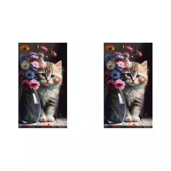 LF# Набор для рисования по номерам на холсте DIY Картина маслом кошка Декор для дома 40x70c