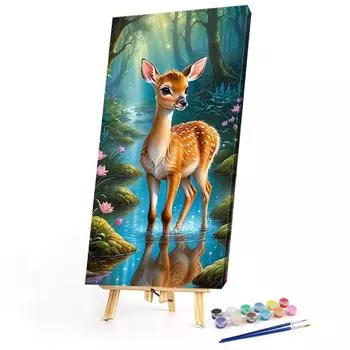 LF# Paint By Numbers Kit On Canvas DIY Oil Art Deer Picture Home Wall Decor 40x8