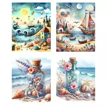 LF# Полная вышивка Эко-хлопковая нить 11CT Печатный пейзаж крестиком Набор Ar 2