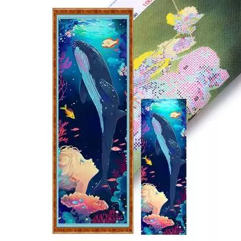 LF# Полная вышивка Эко-хлопковая нить 11CT Напечатанная Девочка Набор для вышивки крестом Искусство 3