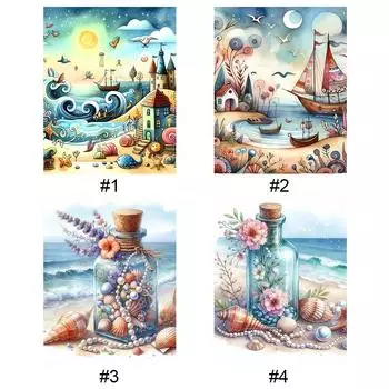 LF# Полная вышивка Эко-хлопковая нить 11CT Печатный пейзаж крестиком Набор Ar 2