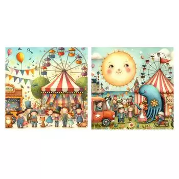 LF# Полная вышивка Эко-хлопковая нить 14CT Печатный Город Набор для вышивки крестом Искусство 1