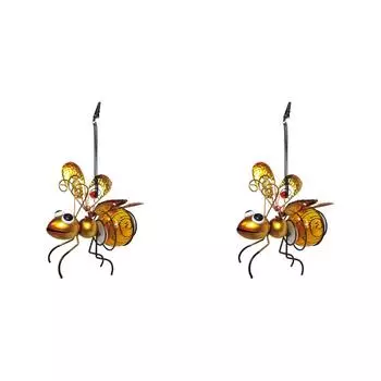 LF # Солнечная железная статуя насекомого со светодиодной волшебной лампой, подвесной светильник в виде пчелы, садовый декор(грамм