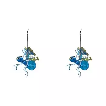 LF # Солнечная железная статуя насекомого со светодиодной волшебной лампой, подвесной светильник в виде пчелы, садовый декор(В