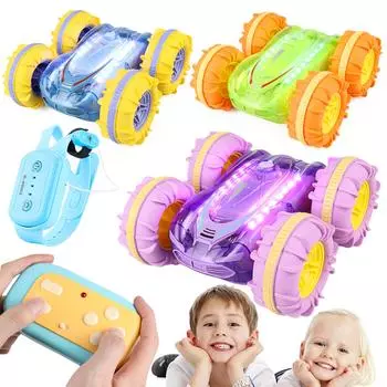 LF# Жестовая радиоуправляемая машина со светодиодными огнями Игрушки для бассейна для детей 8-12 лет Подарки для мальчиков G Dual control transparent green