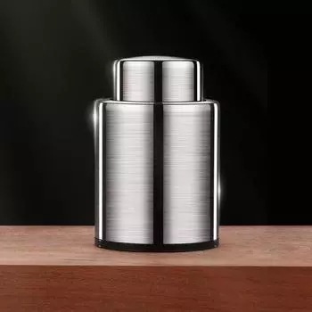 LFGB Certificated 304 Stainless Steel Red Wine Stopper 7 Days Fresh Keeping Cork with Push Button Air Out Vin Rouge Tool