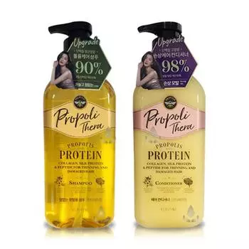 LG Household & Health Care Elastin Propolithera Шампунь + Кондиционер для поврежденных/слабых волос, 01) + Кондиционер для ослабленных волос, 500 мл, 1 шт.