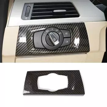 LHD автомобильный карбоновый ABS переключатель фар декоративная рамка крышка отделка внутренние наклейки аксессуары для BMW 3 серии E90 2005-12 серебряный