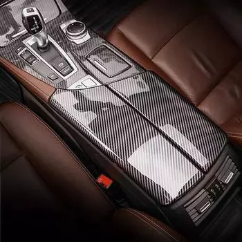 LHD RHD для BMW 5 серии F10 F11, центральный подлокотник из углеродного волокна, крышка коробки для хранения, панель передач, декоративная крышка, авто C-LHD